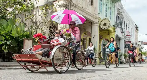 Traditional Thrishaw Ride at Malacca Malaysia